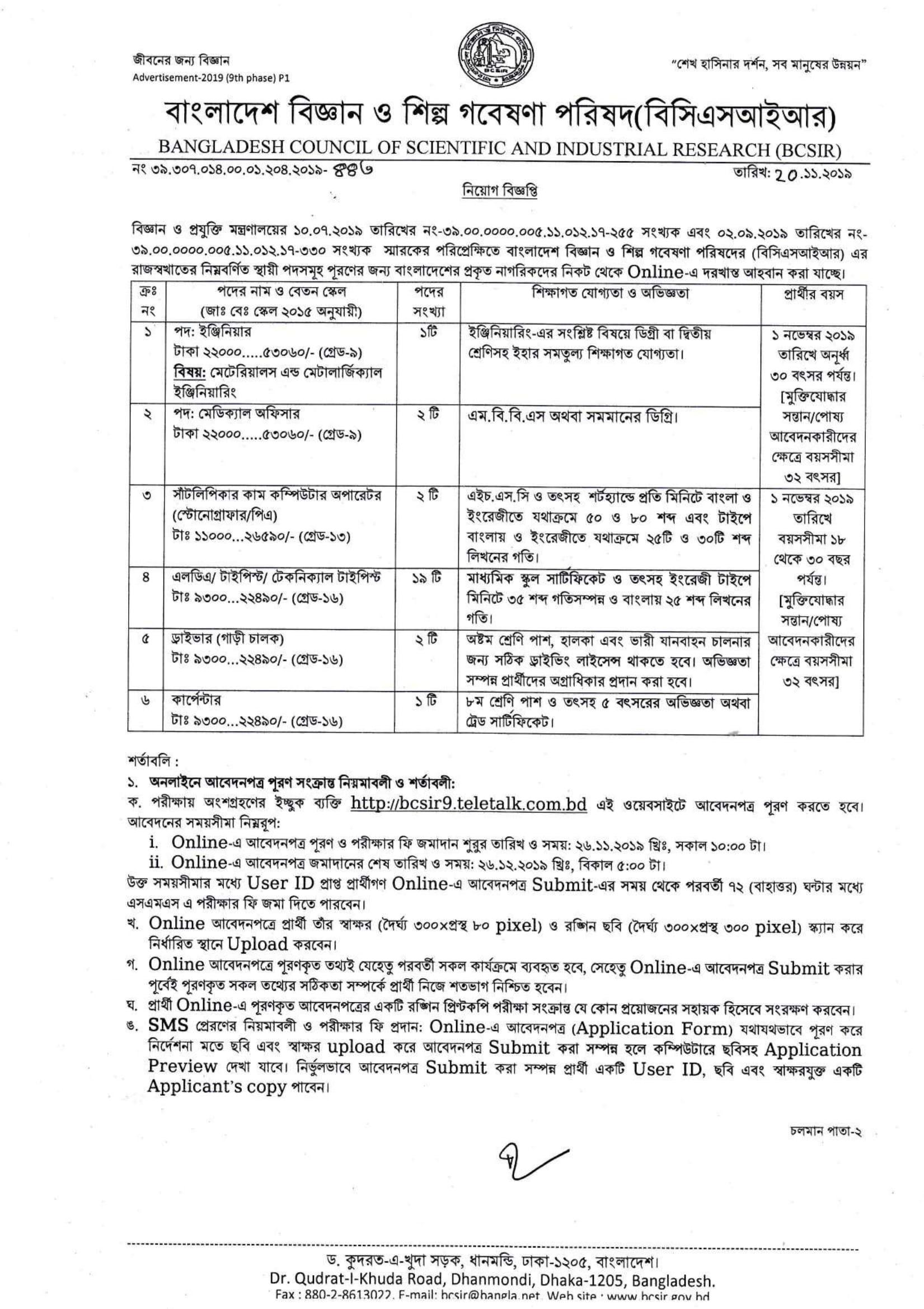 Govt/Bank Job Circular